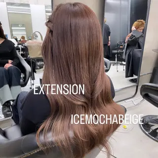ロング カラー エクステ🩵ブリーチ 韓国ヘア🩵KAEのヘアスタイル