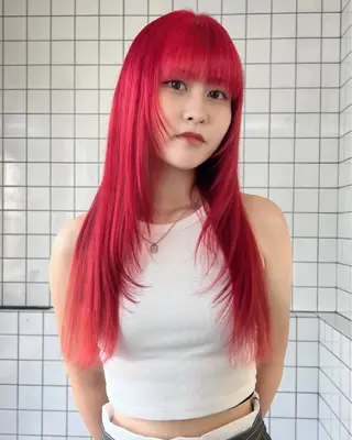 ロング カラー レイヤー専門家 ダブルカラー修のヘアスタイル
