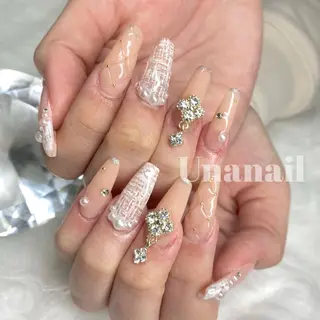 ネイル スカルプロングサロン 3Dパーツのネイルデザイン