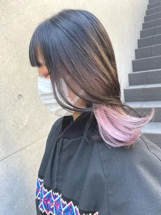ロング カラー レイヤーカット 赤み消し　店長/大和のヘアスタイル