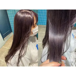 カラー 🩵盛れる顔周り/ 艶カラーemi🩵のヘアスタイル