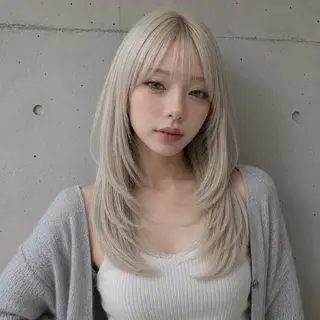 ロング カラー 盛れる顔まわりカット 髪質改善/渋谷/れんのヘアスタイル