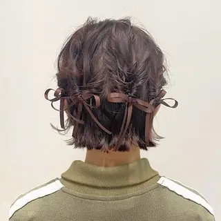 ミディアム ヘアアレンジ 縮毛矯正/ショート/ 🎀かえで🎀/渋谷のヘアスタイル