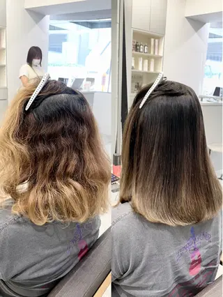ミディアム カラー パーマ 生艶髪＆レイヤー🔔 渋谷お薦めNo.1✨のヘアスタイル