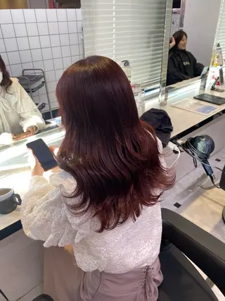 ミディアム カラー ♥️韓国風透明感 暖色misa♥️のヘアスタイル