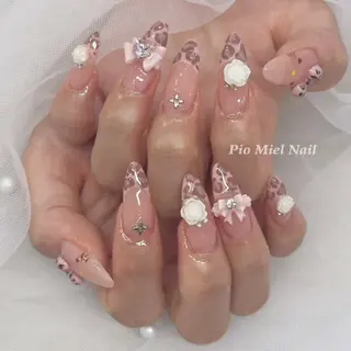ロング カラー momo 長さだしのネイルデザイン