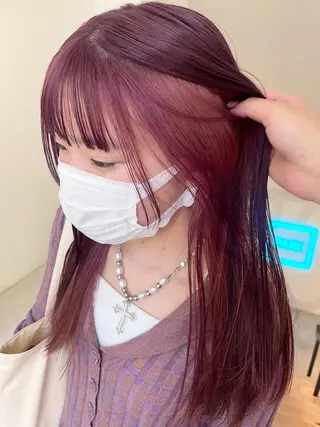 カラー 🎀ボブ+ハイトーン シュカ👶🏻のヘアスタイル