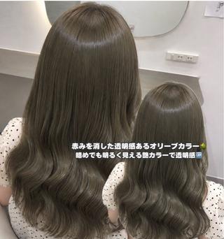 ロング カラー 韓国/池袋ワンカラー 🖤kaede🖤のヘアスタイル