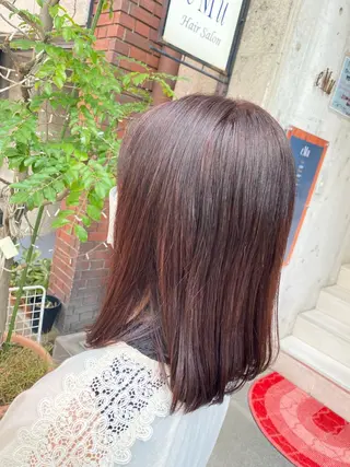ミディアム カラー おん眉美容師eMu✄ yuka‪🤍のヘアスタイル