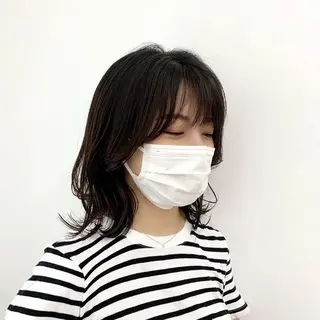 セミロング カラー パーマ ヘアアレンジ メンズ キッズ ネイル マツエク・マツパ レイヤーカット/ 巻ける縮毛矯正のヘアスタイル
