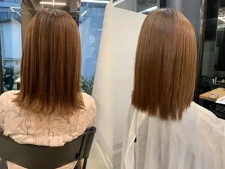 ミディアム カラー 透明感カラー✂︎ /縮毛矯正/YUKAのヘアスタイル