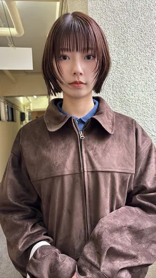 ショート カラー ヘアアレンジ 広島/ボブ/レイヤー 🌿‬wakabaのヘアスタイル