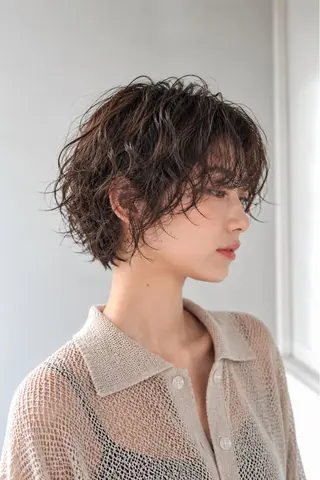 ショート パーマ レイヤー/縮毛矯正 /新宿/佐藤巧己✨のヘアスタイル