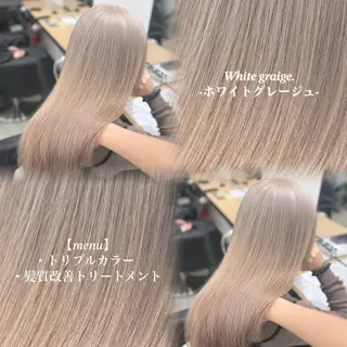 ロング カラー NAMI🤎ブラウン &ミルクティー🤍のヘアスタイル