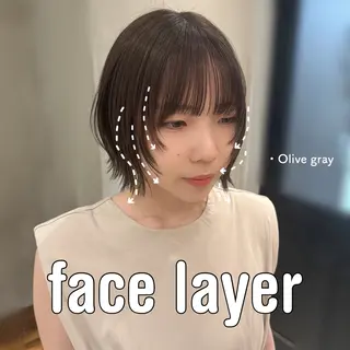 セミロング 新宿/顔周りカット +レイヤー=しずく♩のヘアスタイル