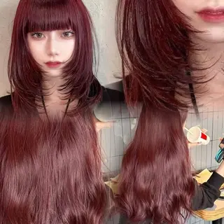 ロング カラー ヘアアレンジ レイヤー×透明感カラ ー🕊AZUSAのヘアスタイル
