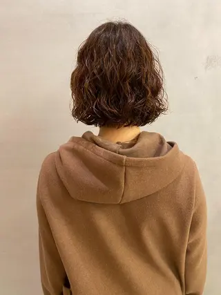 ショート カラー パーマ ヘアアレンジ 、 、のヘアスタイル