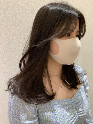 セミロング カラー hubhair レイヤー/透明感のヘアスタイル