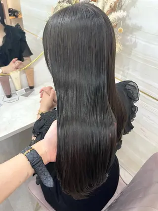 ロング あみ/暗髪オリ ーブ特化🍃髪質改善のヘアスタイル