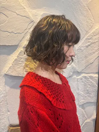 ショート パーマ オーガニックカラー/ 表参道/ルカのヘアスタイル