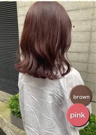 ミディアム ✨色持ちの良い艶 カラー✨蟹江真世のヘアスタイル