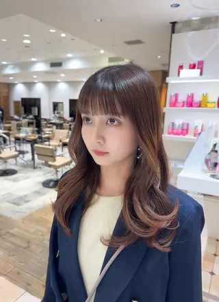 ロング 銀座/レイヤー 顔周りカット溝手優太のヘアスタイル