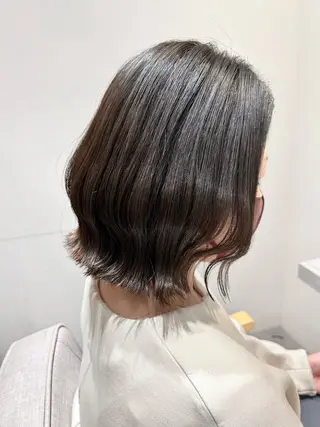 ミディアム パーマ 似合わせボブ🫧 丸みショート藤本のヘアスタイル
