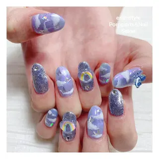 ミディアム ネイル 🐾enen style 🐾のネイルデザイン