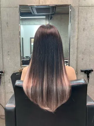 セミロング カラー ✨最安値✨エクステ カラー🌼つきな🌼のヘアスタイル