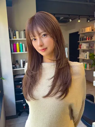 ロング 恵比寿韓国レイヤー× 艶透明感カラー大場のヘアスタイル