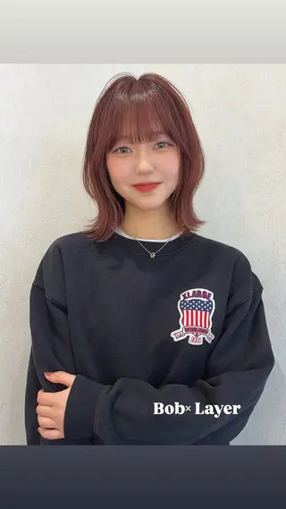 ミディアム Fujimaki Amiのヘアスタイル
