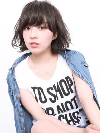 ショート ミディアム セミロング 嶋崎 留美のヘアスタイル