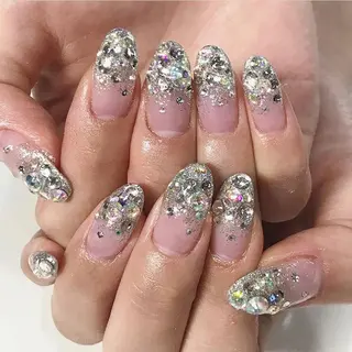 ネイル 渋谷／チップ長さ出し 👑アプレgel-xのネイルデザイン