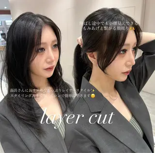 セミロング 銀座/レイヤー/ 透明感カラー✨りくのヘアスタイル