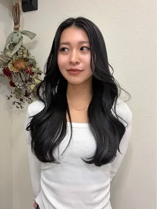 ロング カラー レイヤーカット/透明 感カラー🩵中村友美のヘアスタイル