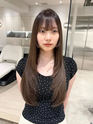 セミロング 前髪・顔周りカット☆ あらいみゆのヘアスタイル