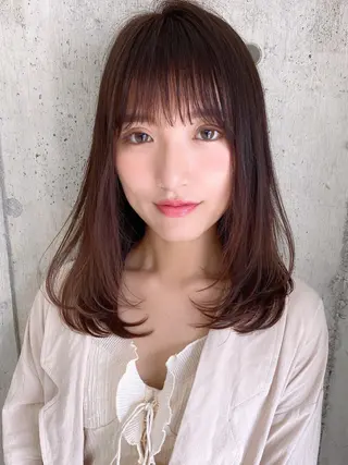 ミディアム カラー マツエク・マツパ ツヤ髪になりたい方へ 🩷柴田知亜希のヘアスタイル