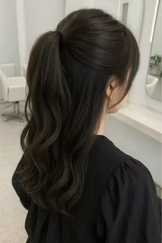 セミロング 透明感カラー🩶 ×小顔カット難波のヘアスタイル