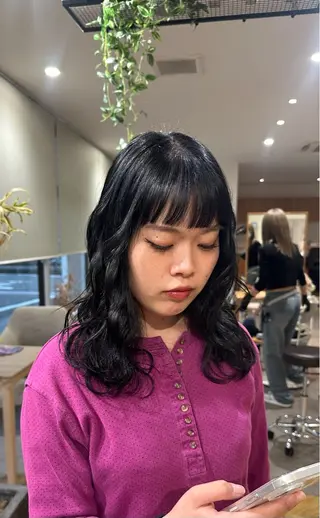 セミロング 似合わせツヤカラー 【yate'】ユウナのヘアスタイル