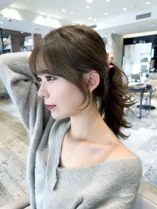 セミロング カラー 顔周り/くびれヘア 韓国ヘア💕風間るなのヘアスタイル