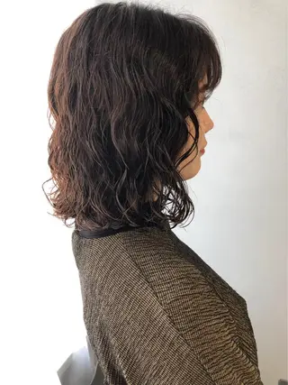ミディアム パーマ ボブパーマコテ巻き風 パーマNo1深江秀平のヘアスタイル