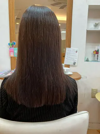 ロング 高畑駅×縮毛矯正 縮毛矯正×湯浅貴子のヘアスタイル