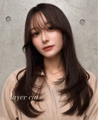 セミロング カラー ヘアアレンジ 🌫️大人韓国ヘア 🌫️naoyaのヘアスタイル