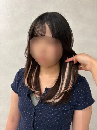 セミロング ピンクカラーアレンジ 🩷AYANA🩷のヘアスタイル