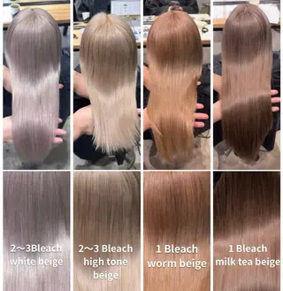 カラー 黒染め落とし ムラ修正　ハイトーンのヘアスタイル