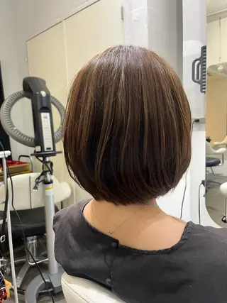 ミディアム カラー 透明感カラーショート ボブツムギ♡のヘアスタイル