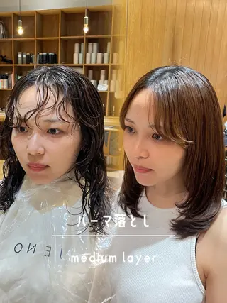 ミディアム パーマ 縮毛矯正/レイヤー 🌙児玉光瑠のヘアスタイル