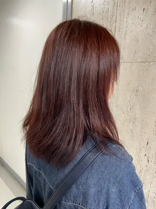 セミロング カラー 🌈透明感カラー 韓国 ミライ🇰🇷のヘアスタイル