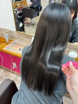 ロング カラー ヘアカラー&縮毛矯正 STAR☆RIVERのヘアスタイル