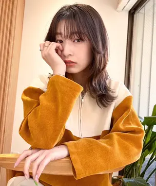 ミディアム カラー ヘアアレンジ 髪質改善/透明感 カラー/吉田光佑のヘアスタイル